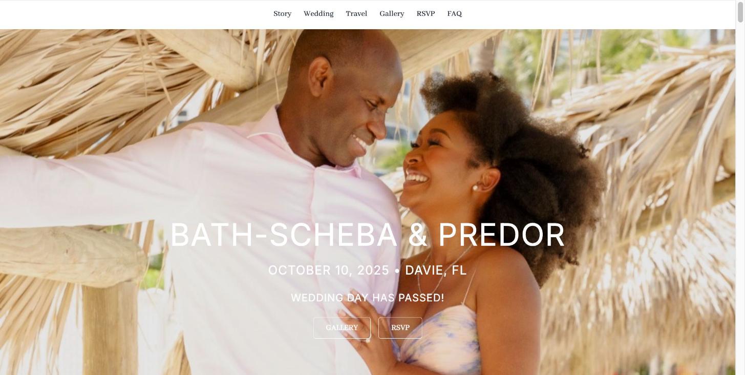 Bath-Scheba and Predor wedding website preview