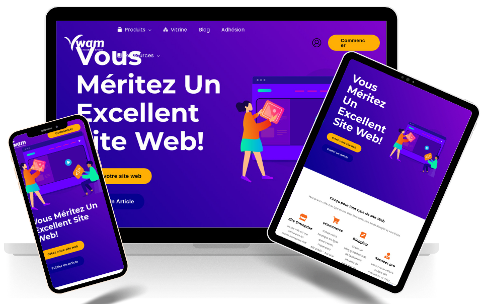 Vwam.net website builder preview